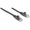 Intellinet tinklo jungiamasis kabelis, Cat6, 0,5 m, juodas, CCA, U/UTP, PVC, RJ45, paauksuoti kontaktai, su apsauga nuo užkliuvimo, su bateliais, viso gyvenimo garantija