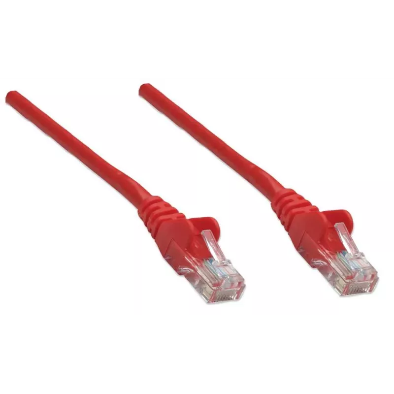 Intellinet Cat6 tinklo laidas, 2 m, raudonas, CCA, U/UTP, PVC, RJ45, auksuoti kontaktai, be užkablių, su apsauginiu gaubteliu, viso gyvenimo garantija