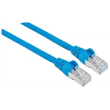 Intellinet tinklo jungiamasis laidas Cat6, 3m, mėlynas, varinis, S/FTP, LSOH / LSZH, RJ45, auksuoti kontaktai, su apsauga nuo užkliuvimo, su gaubtuku, viso gyvenimo garantija