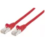 Intellinet tinklo laidas Cat6, 15 m, raudonas, varinis, S/FTP, LSOH/LSZH, RJ45, auksuoti kontaktai, su apsauga nuo užkabinimo, su gaubteliais, viso gyvenimo garantija