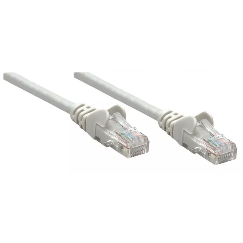 Intellinet tinklo jungiamasis kabelis, Cat5e, 0,25 m, pilkas, CCA, SF/UTP, PVC, RJ45, auksuoti kontaktai, be užkabinimo, su apsauginiu gaubteliu, viso gyvenimo garantija