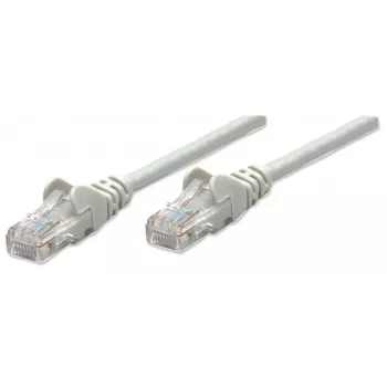 Intellinet tinklo jungiamasis kabelis, Cat5e, 0,5 m, pilkas, CCA, U/UTP, PVC, RJ45, paauksuoti kontaktai, be užkabinimo, su apsauginiu gaubteliu, viso gyvenimo garantija