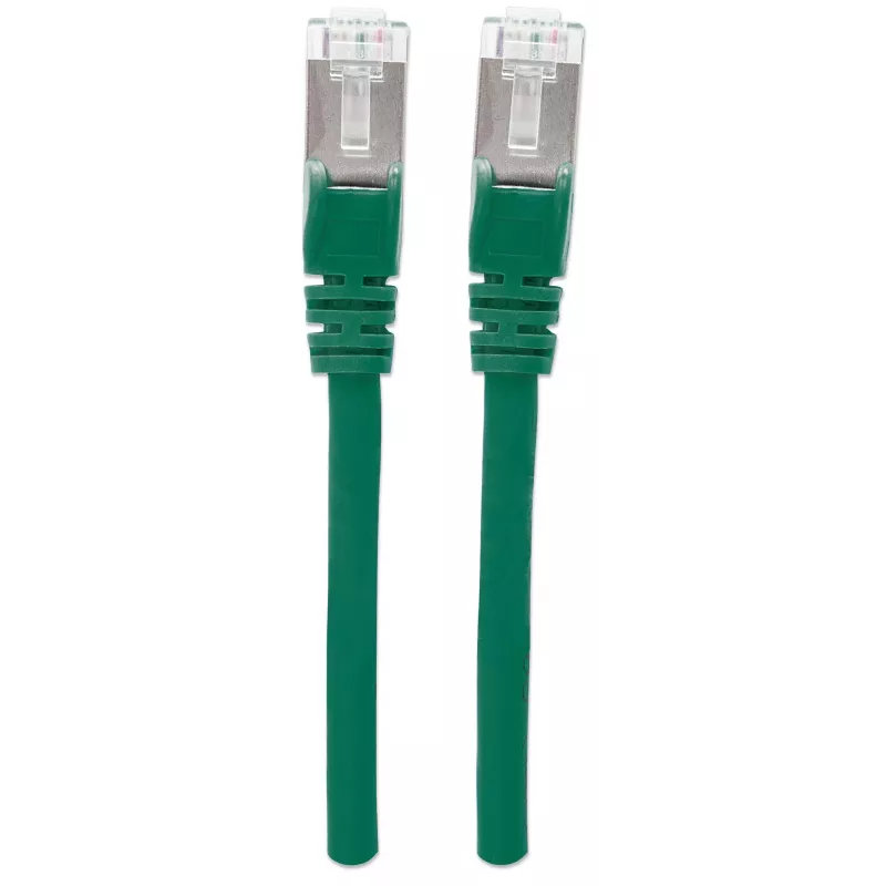 Intellinet tinklo jungiamasis kabelis, Cat6A, 1 m, žalias, varinis, S/FTP, LSOH / LSZH, PVC, RJ45, paauksuoti kontaktai, be užkabliukų, su apsauginiu gaubteliu, viso gyvenimo garantija