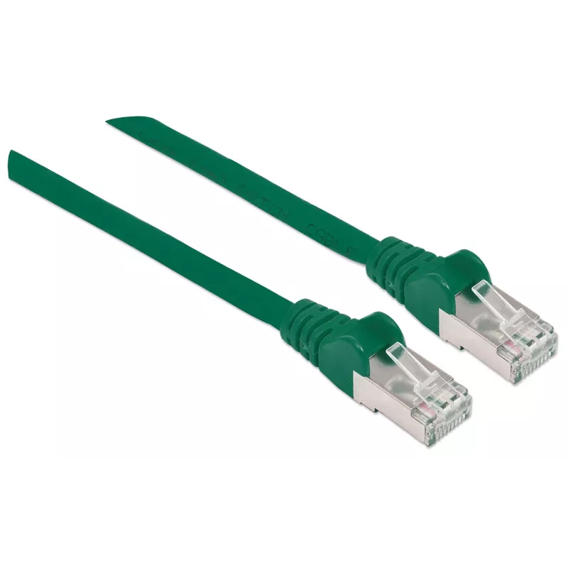 Intellinet tinklo jungiamasis kabelis Cat6A, 7,5 m, žalias, varinis, S/FTP, LSOH/LSZH, RJ45, auksuoti kontaktai, be užkliuvimo, su apsauginiu gaubteliu, viso gyvenimo garantija