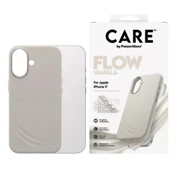 Dėklas PanzerGlass CARE by ® Feature FLOW Case Vanilla su MagSafe, iPhone 17