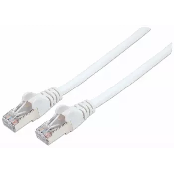Intellinet Network Patch Cable, Cat7 kabelis su Cat6A kištukais, 5 m, balta, varis, S/FTP, LSOH / LSZH, PVC, RJ45, paauksuoti kontaktai, be užkliuvimo, su apsauginiu gaubteliu, visam gyvenimui garantija