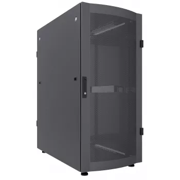 Intellinet 19 colių serverio spinta – laisvai pastatoma, 36U, 600x1200 mm, juoda, plokščia pakuotė, 1500 kg, daugiataškis durų užraktas, po vieną užraktą šoninėms plokštėms, naudingas gylis 123–973 mm, IP20, plieninė