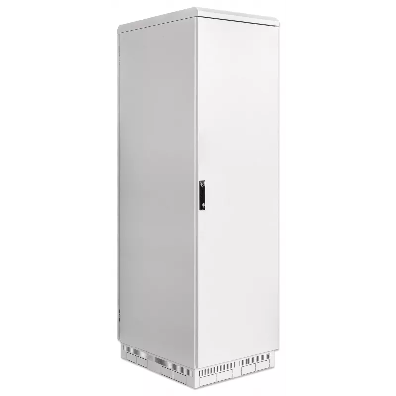 Intellinet pramoninis IP55 19 colių tinklo spintas su integruotais ventiliatoriais, 42U, 800 mm gylis, stogo ventiliacijos blokas, apsauga nuo dulkių ir vandens srovių, ant grindų statomas, surinktas, šviesiai pilkas RAL7035
