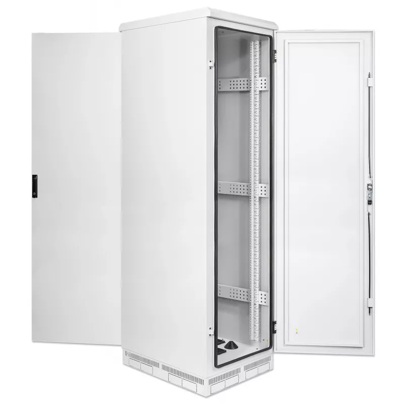 Intellinet pramoninis IP55 19 colių tinklo spintas su integruotais ventiliatoriais, 42U, 800 mm gylis, stogo ventiliacijos blokas, apsauga nuo dulkių ir vandens srovių, ant grindų statomas, surinktas, šviesiai pilkas RAL7035