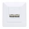 Intellinet 2 prievadų Cat6a 10G ekranuota RJ45 sieninė plokštė su dangteliu, STP, Signal White RAL9003