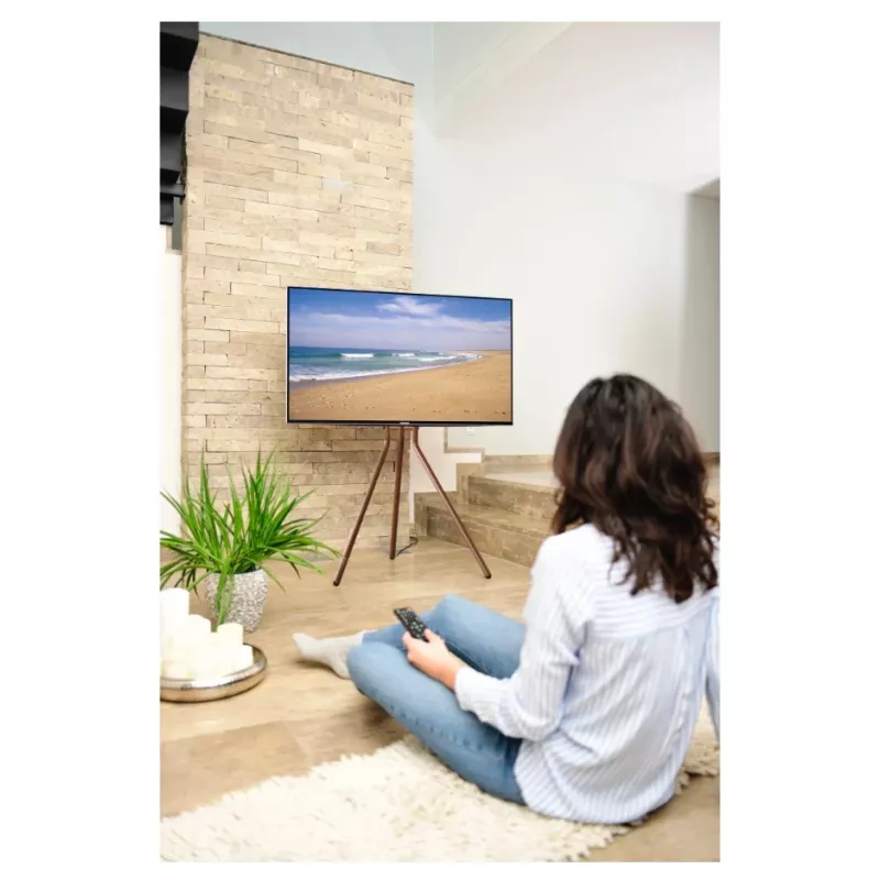 Stovas televizoriui Hama Easel Design 190,5 cm (75 col.) juoda, riešutas