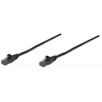 Intellinet tinklo jungiamasis kabelis, Cat6, 10 m, juodas, CCA, U/UTP, PVC, RJ45, paauksuoti kontaktai, su apsauga nuo užkliuvimo, su batu, viso gyvenimo garantija