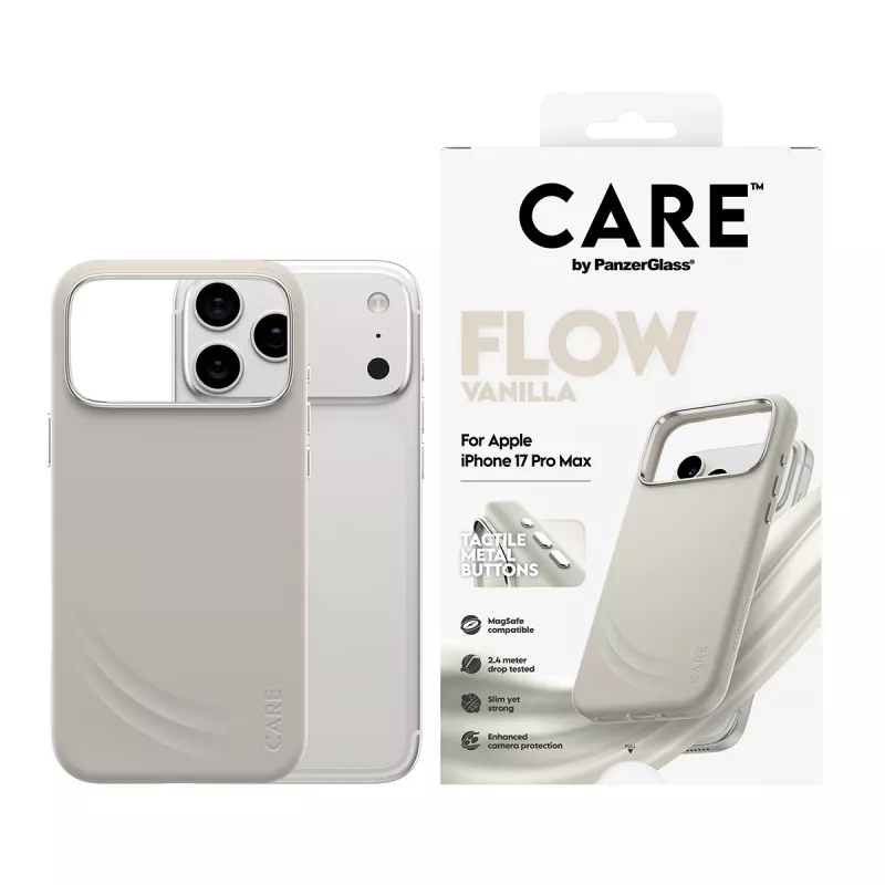 PanzerGlass CARE by® Feature FLOW Dėklas Vanilla su MagSafe, iPhone 17 Pro Max