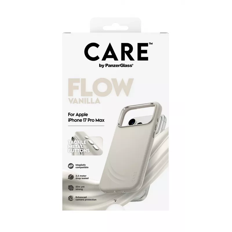 PanzerGlass CARE by® Feature FLOW Dėklas Vanilla su MagSafe, iPhone 17 Pro Max