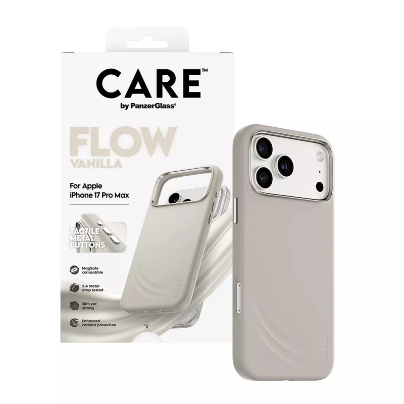 PanzerGlass CARE by® Feature FLOW Dėklas Vanilla su MagSafe, iPhone 17 Pro Max