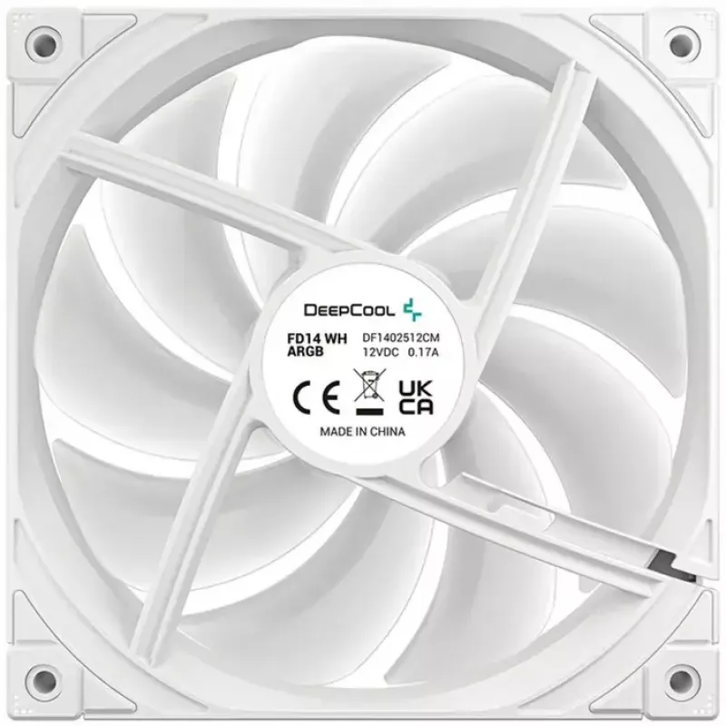 Ventiliatorių rinkinys DeepCool FD14 ARGB White 140mm 3vnt — 140 mm, ARGB, balti, 3 vienetų pakuotė
