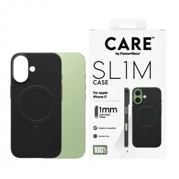 Apsauginis dėklas PanzerGlass SL1M su MagSafe iPhone 17, juodas
