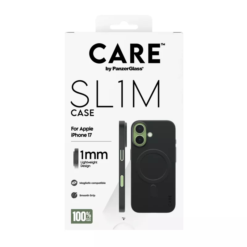 Apsauginis dėklas PanzerGlass SL1M su MagSafe iPhone 17, juodas