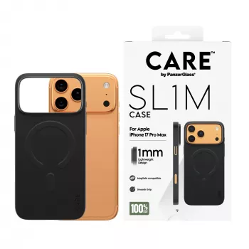 Dangtelis telefonui PanzerGlass CARE™ SL1M Case Black su MagSafe, skirtas iPhone 17 Pro Max