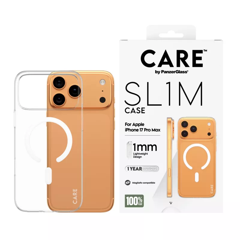 Apsauginis dėklas PanzerGlass CARE™ SL1M Skaidrus su MagSafe, skirtas iPhone 17 Pro Max