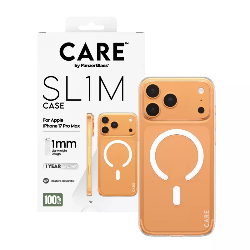 Apsauginis dėklas PanzerGlass CARE™ SL1M Skaidrus su MagSafe, skirtas iPhone 17 Pro Max