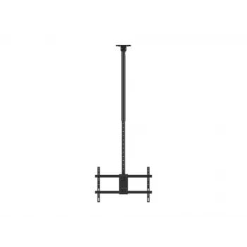 Lubinis laikiklis dviems ekranams atgal į nugarą EQUIP, 43–86 col., pakreipimas -20–5°, pasukimas ±180°, VESA 200×200–600×400, maks. 100 kg, juodas
