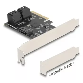 Vidinė SATA adapterio kortelė DELOCK 90890 – PCIe į 5× SATA (JMicron JMB585), mažo profilio, juoda