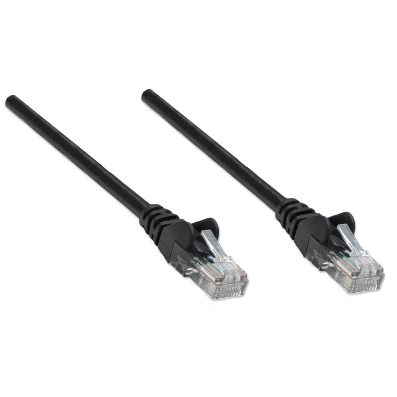 Intellinet tinklo jungiamasis kabelis Cat6A, 0,25 m, juodas, varinis, S/FTP, LSOH/LSZH, PVC, RJ45, auksuoti kontaktai, be užkliuvimo, su apsauginiu gaubtu, viso gyvenimo garantija