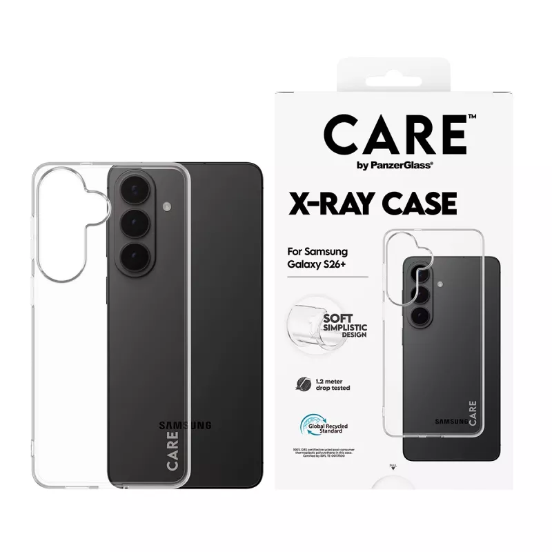 Apsauginis dėklas PanzerGlass CARE X-Ray Case, skirtas Samsung Galaxy S26+ (CR41489) – skaidrus apsauginis telefono dėklas