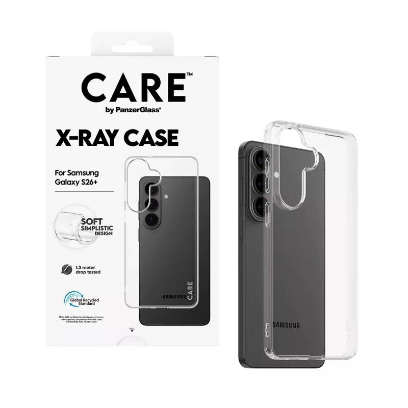 Apsauginis dėklas PanzerGlass CARE X-Ray Case, skirtas Samsung Galaxy S26+ (CR41489) – skaidrus apsauginis telefono dėklas