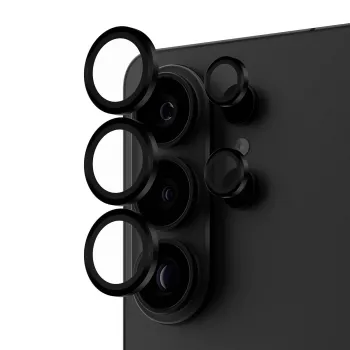 PanzerGlass Hoops fotoaparato lęšio apsauga, skirta Samsung Galaxy S26 Ultra – grūdintas stiklas, silikonas, juoda