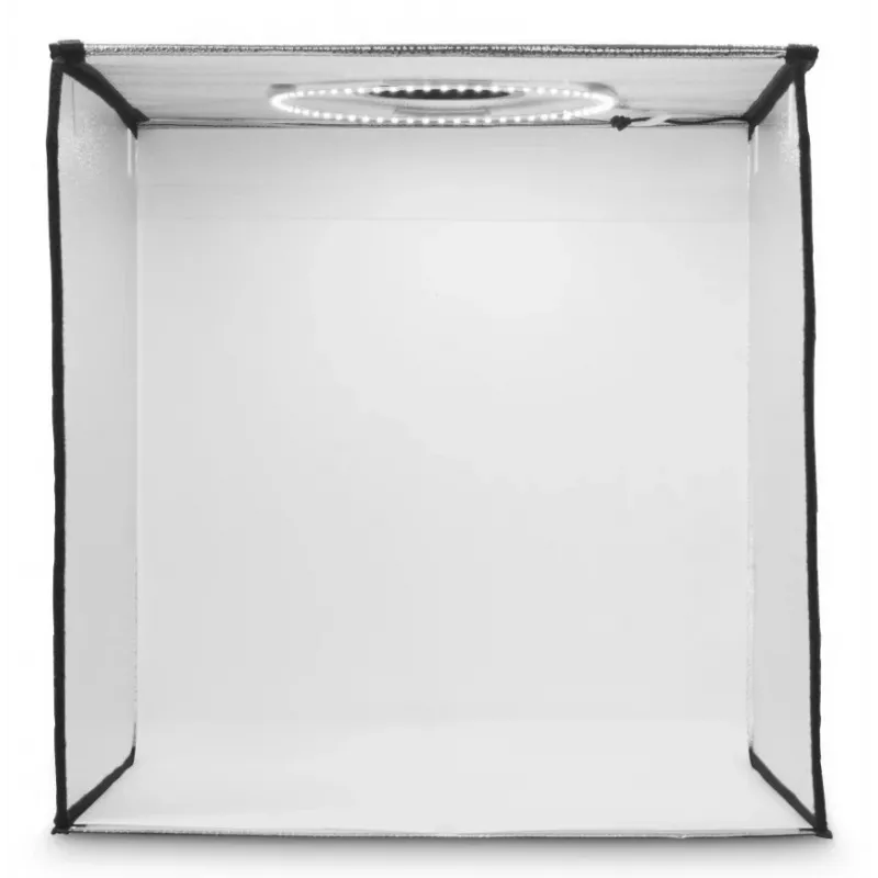 Mini foto studija HAMA sulankstoma dėžė su LED žiedine šviesa 50×50 cm, modelis 00004664