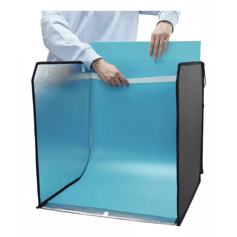 Mini foto studija HAMA sulankstoma dėžė su LED žiedine šviesa 50×50 cm, modelis 00004664