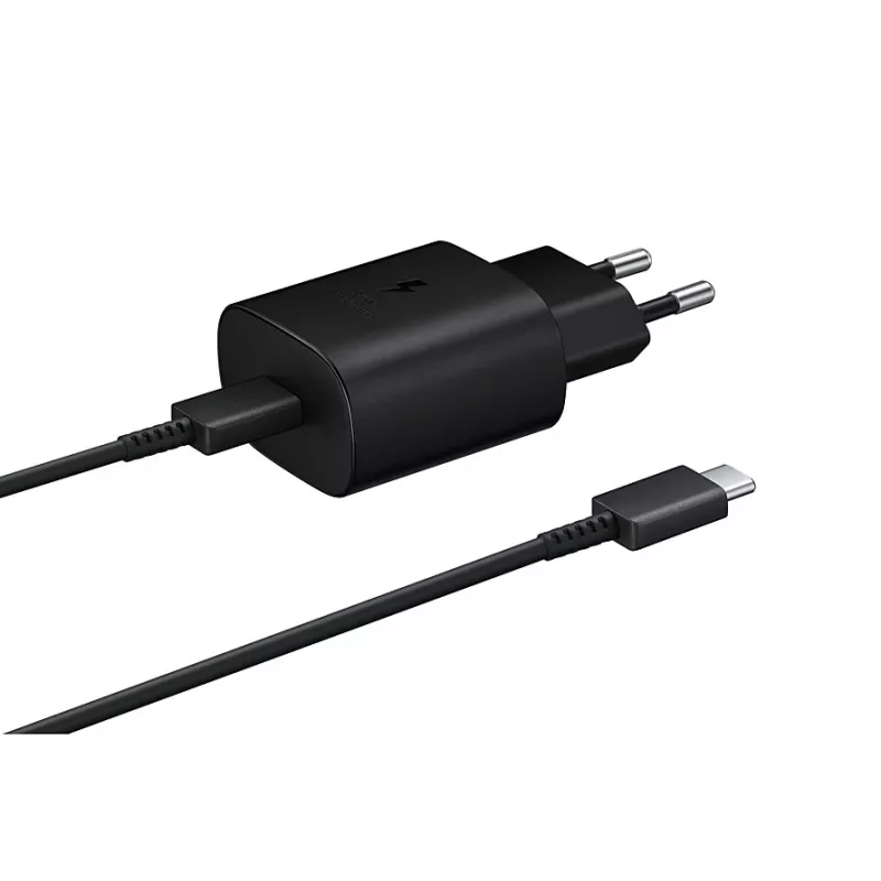 Sieninis įkroviklis Samsung EP-TA800XBEGEU 25W USB-C greitas įkrovimas, kompaktiškas AC adapteris