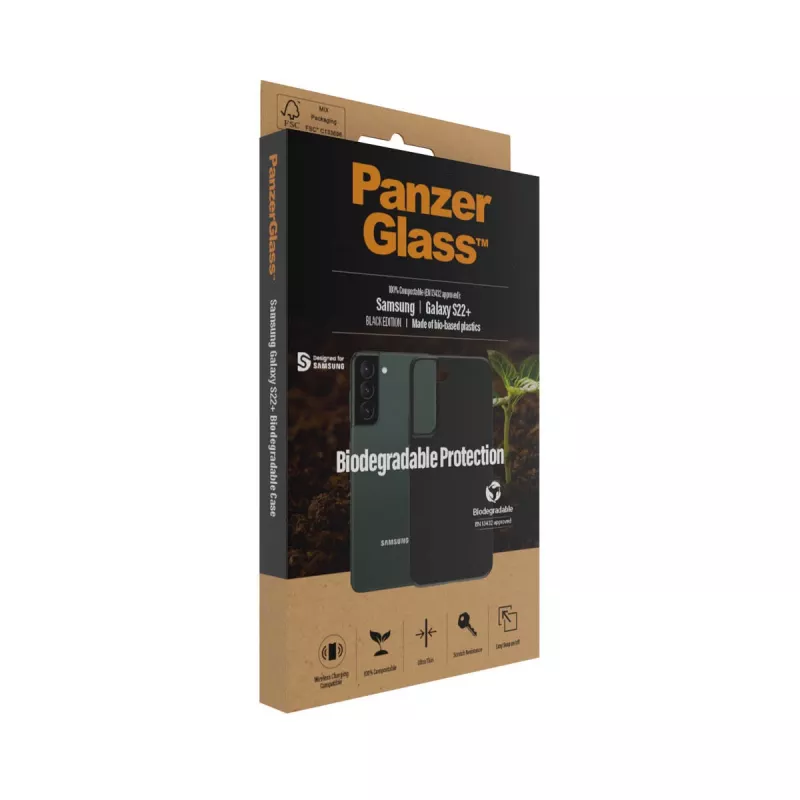 PanzerGlass Samsung Galaxy S22 Plus dėklas juodas, biologiškai skaidus