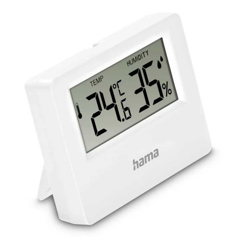 Hama Ebro skaitmeninis termometras ir higrometras, vidaus / lauko, baltas