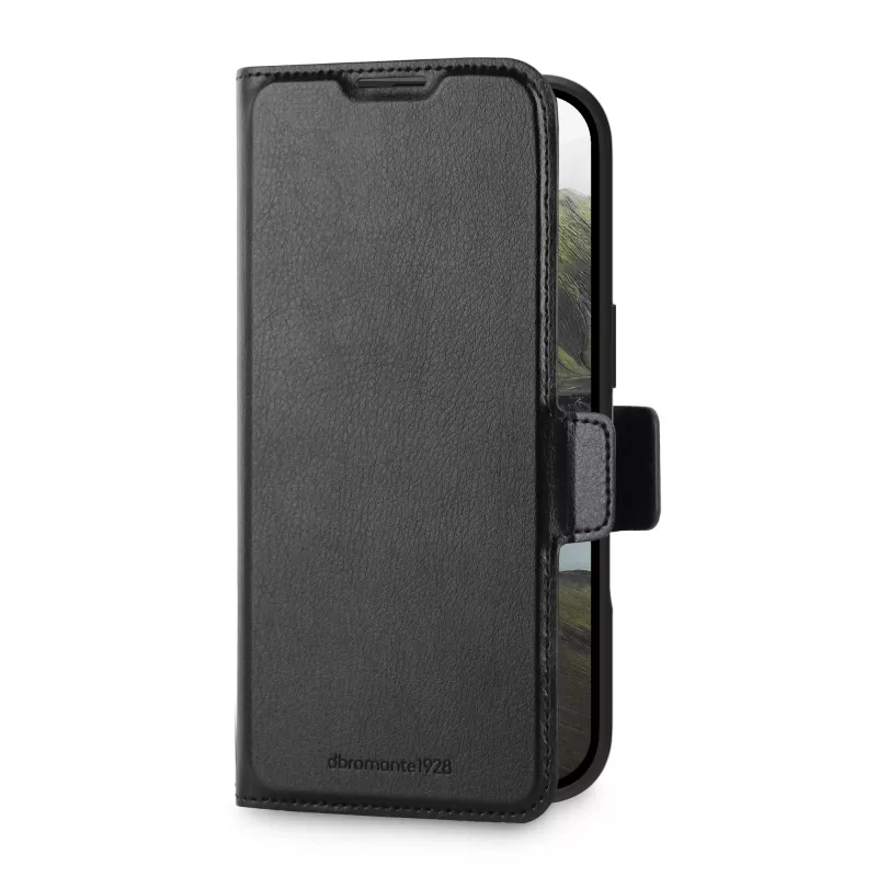 dbramante1928 Oslo Pro MS Flip dėklas iPhone 17 (6,7 colio) – juodas, 3 kortelių kišenės