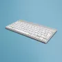 R-Go Tools ergonominė klaviatūra R-Go Compact Break, kompaktiška klaviatūra su pertraukų programine įranga, AZERTY (FR), Bluetooth, balta