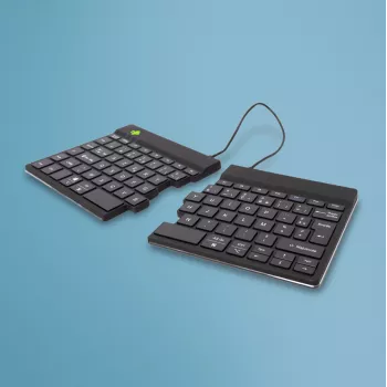 Ergonominė klaviatūra R-Go Split Break su pertraukų programine įranga, išskirta ergonomiška klaviatūra, AZERTY (FR), Bluetooth, juoda