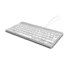 Ergonominė klaviatūra R-Go Tools Compact Break, kompaktiška su pertraukų programine įranga, AZERTY (BE), laidinė, balta