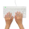Ergonominė klaviatūra R-Go Tools Compact Break, kompaktiška su pertraukų programine įranga, AZERTY (BE), laidinė, balta