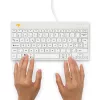 Ergonominė klaviatūra R-Go Tools Compact Break, kompaktiška su pertraukų programine įranga, AZERTY (BE), laidinė, balta