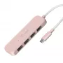 USB-C į 4 USB-A Gen 2 šakotuvas j5create — 10 Gbps, USB 3.2, rožinis, ABS perdirbtas plastikas, 100×27×19 mm