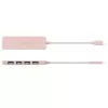 USB-C į 4 USB-A Gen 2 šakotuvas j5create — 10 Gbps, USB 3.2, rožinis, ABS perdirbtas plastikas, 100×27×19 mm