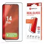 Apsauginis stiklas e.v.i. Displex Full Cover (10H), skirtas Xiaomi 14 Pro, grūdintas stiklas, ekologinis montavimo rėmelis, juodas/permatomas