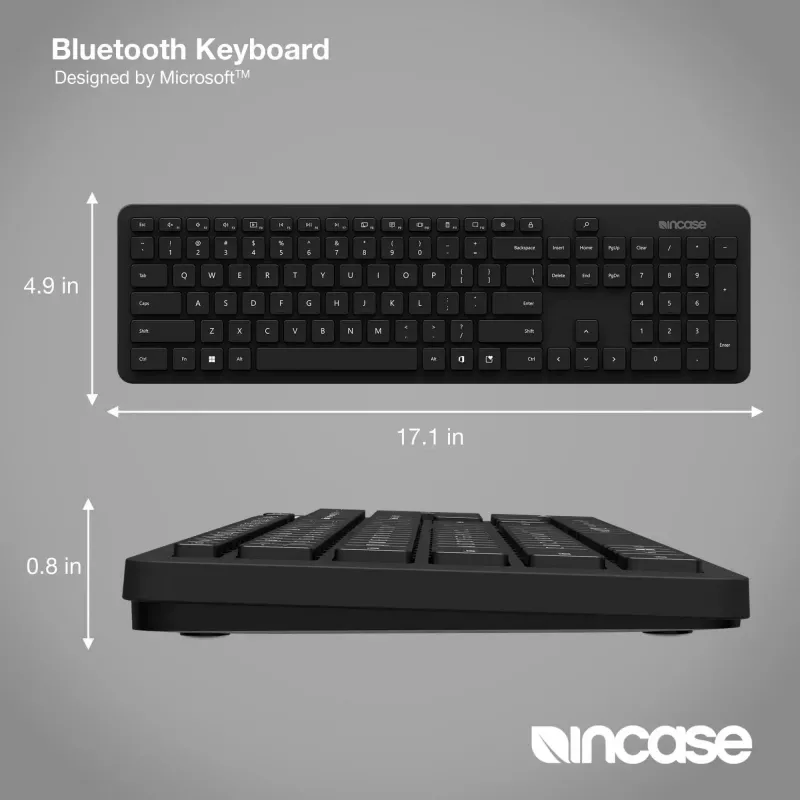 Incase Designed by Microsoft Bluetooth klaviatūra universali QWERTY vokiška juoda