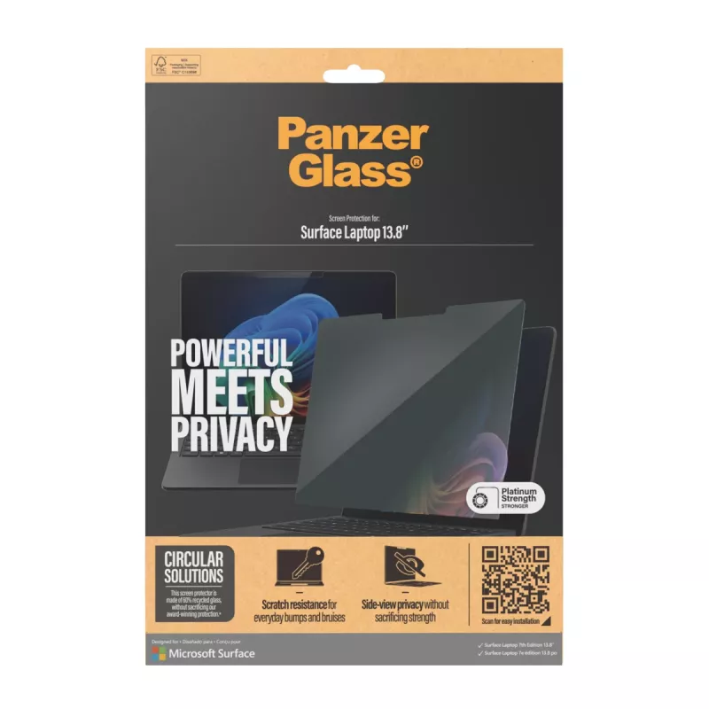 PanzerGlass P6275 ekrano apsauga su privatumo filtru, skirta Microsoft Surface Laptop