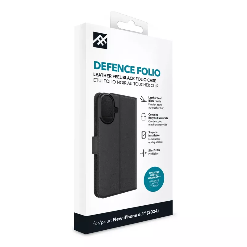 IFROGZ IF Defence Case Folio Apple iPhone 16 juoda INT