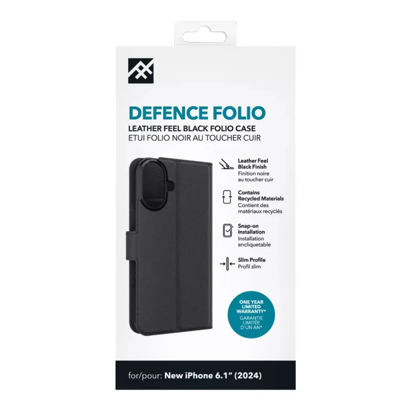 IFROGZ IF Defence Case Folio Apple iPhone 16 juoda INT