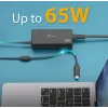 USB-C PD maitinimo adapteris j5create JUP1265 – 65 W, vidaus naudojimui, juodas, plastikinis, 118×32×50 mm (EU)